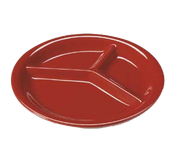 G.E.T. CP-10-RSP Red Sensation Red 3-Compartment Melamine Plate | Case of 12