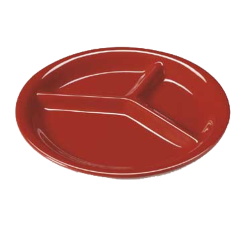 G.E.T. CP-10-RSP Red Sensation Red 3-Compartment Melamine Plate | Case of 12