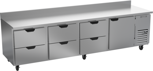 Beverage Air WTRD119AHC-6 119" 6 Drawer 1 Door Worktop Refrigerator | 40.12 Cu. Ft.