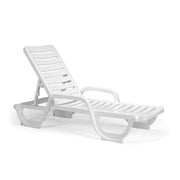 Grosfillex 44031104 Bahia Stacking Outdoor Chaise | White