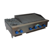 Comstock-Castle FHP48-3RB 48" Gas Countertop 2-Hotplate / Charbroiler Combo | 153,000 BTU