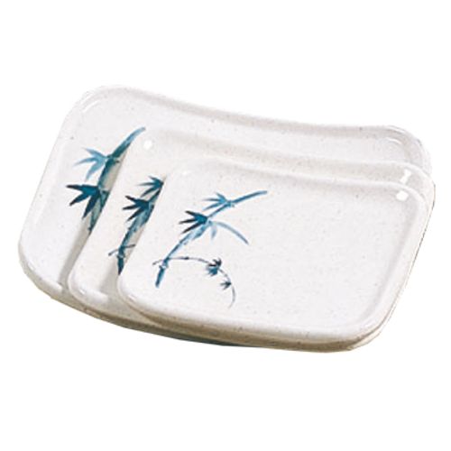 Thunder Group 0010BB Blue Bamboo 6 1/2" X 5 1/2" Square Plate | Case of 12
