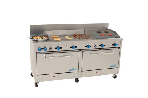Comstock-Castle 2F330-36-2RB 72" Gas Range w/ 2-Burners, Griddle, Charbroiler & (2) 31" Ovens | 246,000 BTU