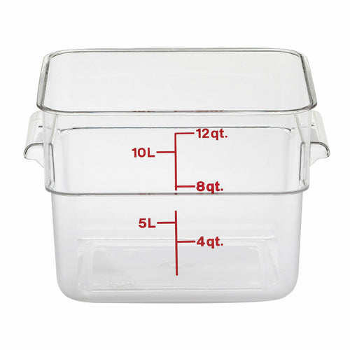 Cambro 12SFSCW135 CamSquare 12 qt. Graduated Square Food Container