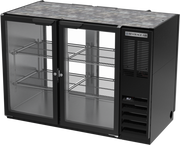Beverage Air BB48HC-1-G-PT-B 48" 4 Glass Door Black Pass Thru Back Bar Cooler | 13.6 Cu. Ft.