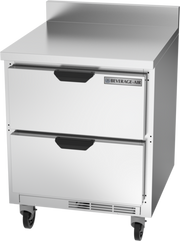 Beverage Air WTRD27AHC-2-FIP 27" 2 Drawer Worktop Refrigerator with Foamed-In Backsplash | 6.13 Cu. Ft