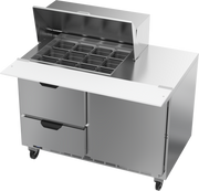 Beverage Air SPED48HC-12M-2 48" 2 Drawer 1 Door Mega Top Refrigerated Sandwich Prep Table | (12) 1/6 Pan