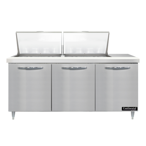 Continental Refrigerator D72N24M Refrigerated Counter, Mega Top Sandwich / Salad Unit