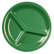 Thunder Group CR710GR Green 10-1/4" 3 Compartment Plate | Case of 12
