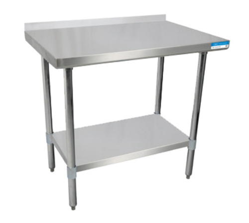 BK Resources SVTR-4830 Stainless Steel Work Table w/ Backsplash | 48" x 30"