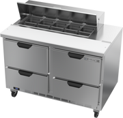 Beverage Air SPED48HC-10-4 48" 4 Drawer Refrigerated Sandwich Prep Table | (10) 1/6 Pan
