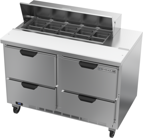 Beverage Air SPED48HC-10-4 48" 4 Drawer Refrigerated Sandwich Prep Table | (10) 1/6 Pan