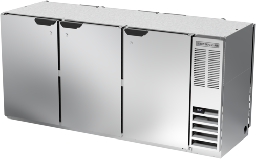 Beverage Air BB72HC-1-F-PT-S 72" 6 Solid Door Stainless Pass Thru Back Bar Cooler | 22.1 Cu. Ft.