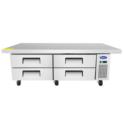 Atosa MGF8454GR 76" 4-Drawer Refrigerated Chef Base | 12.1 Cu. Ft.