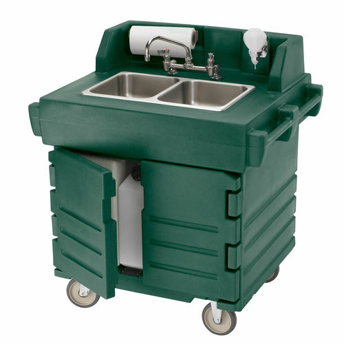 Cambro KSC402 CamKiosk Electric Heated Mobile Hand Sink Cart | 2 Compartment Sink
