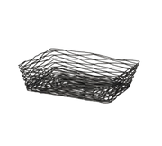 Tablecraft BK17212B Artisan 12" x 9" x 3-1/2" Black Metal Tabletop Basket