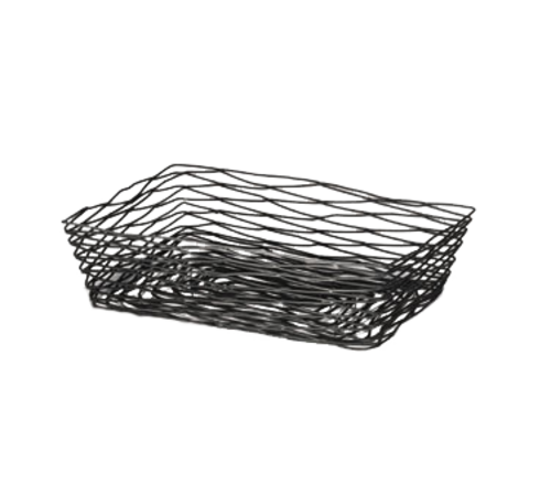Tablecraft BK17212B Artisan 12" x 9" x 3-1/2" Black Metal Tabletop Basket