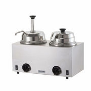 Server 81290 Twin 3 qt. Topping Warmer w/ Pump and Ladle