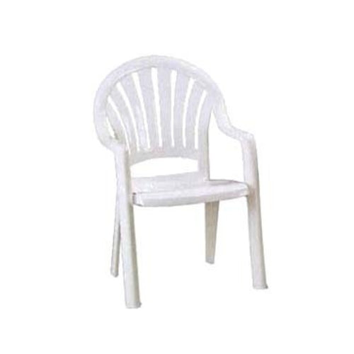 Grosfillex 49092004 Pacific Fanback Stacking  Outdoor Armchair | White