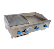 Comstock-Castle FHP42-24T-1.5RB 42" Thermostatic Countertop Gas Griddle & Charbroiler Combo | 120,000 BTU