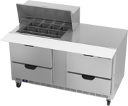 Beverage Air SPED60HC-12M-4 60" 4 Drawer Mega Top Refrigerated Sandwich Prep Table | (12) 1/6 Pan