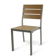 JustChair PW80318 Perma-Wood / Faux Teak Outdoor Stacking Side Chair
