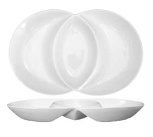 International Tableware FA2-12 12" dia. Unity Compartment Plate | Case of 24