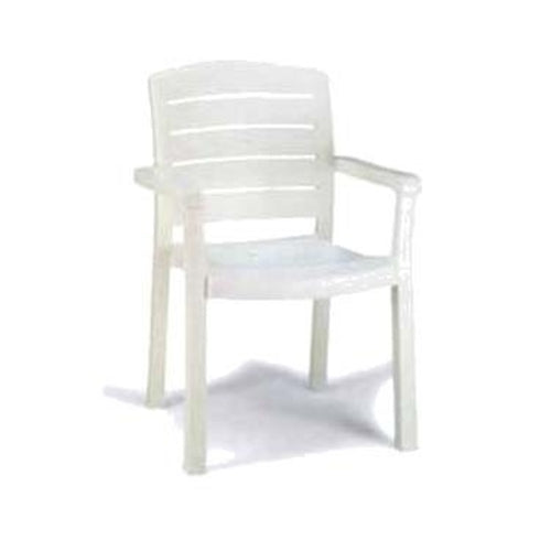 Grosfillex 46119004 Acadia Stacking  Outdoor Dining Armchair | White