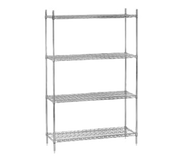 Advance Tabco ECC-1848-X Chrome Plated 4 Shelf Wire Shelving Unit | 48" x 18"