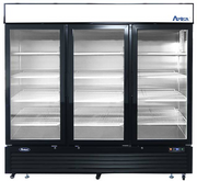 Atosa MCF8724GR 82" 3-Glass Door Black Merchandiser Refrigerator | 69.5 Cu. Ft.