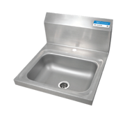 BK Resources BKHS-D-1410-1 Single Deck Mount Faucet Hole 14" x 10" Hand Sink