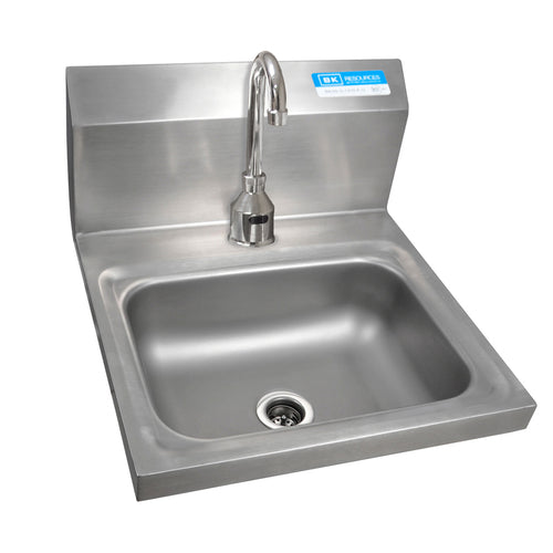 BK Resources BKHS-D-1410-1-P-G Wall Mount Hand Sink w/ Sensor Faucet | 14” x 10”