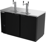 Beverage Air DD58HC-1-B 59" Black 2 Tower 3 Tap Draft Beer Cooler | (3) 1/2 Keg