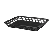 Tablecraft 1079BK Black Rectangular Platter Basket | 11.75" x 8.5" x 1.5"