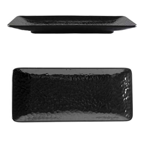 Thunder Group 24110BK 11-1/4" x 5" Black Square Melamine Wave Plate | Case of 12