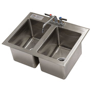 Advance Tabco DI-2-10-EC-X 10" x 14" 2-Compartment Stainless Steel Drop-In Sink