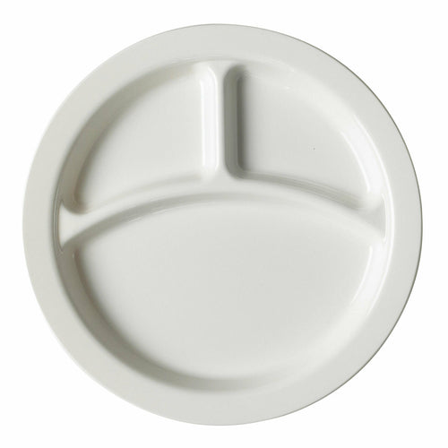Cambro 93CW Camwear 3 Compartment 9” Narrow Rim Plate