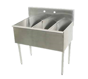 Advance Tabco 4-3-36-X 36" 3-Compartment Stainless Steel Sink | 12"(W) x 21"(D) x 14" Deep