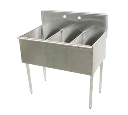 Advance Tabco 4-3-36-X 36" 3-Compartment Stainless Steel Sink | 12"(W) x 21"(D) x 14" Deep