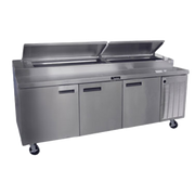 Delfield 18699PTBMP 99" 3 Door Refrigerated Pizza Prep Table | (12) 1/3 Pan