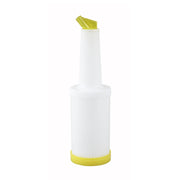 Winco PPB-1Y 1 qt. Pour Bottle w/Spout & Lid | Yellow