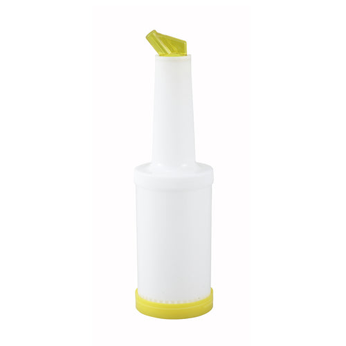 Winco PPB-1Y 1 qt. Pour Bottle w/Spout & Lid | Yellow