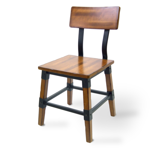 JustChair CSR-91218 CITYStyle Indoor Rustic Side Chair | Solid Wood Back & Seat