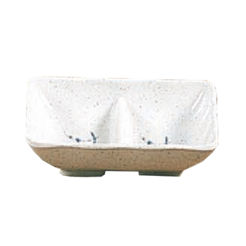 Thunder Group  0002BB Blue Bamboo 3-5/8"-x-2-3 /4" Divided Sauce Dish | Case of 12