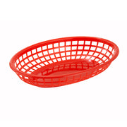 Winco PFB-10R 9-1/4" x 5-3/4" Red Oval Fast Food Basket | Case of 12