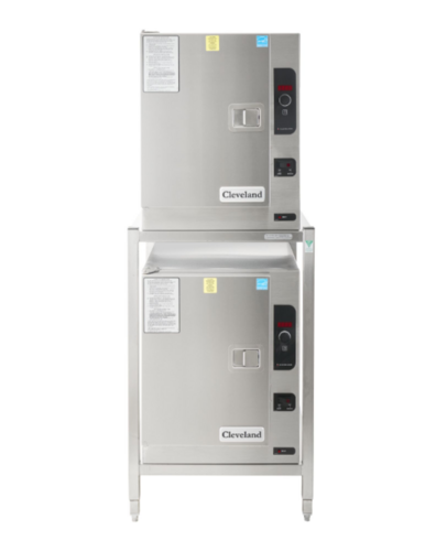 Cleveland SteamChef (2) 22CET66.1 Double Stack Electric Boilerless Convection Steamer | 12 Pan Capacity