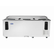 Atosa MBC80GR 80.5" 3-Sliding Lid Stainless Bottle Cooler | 21.2 Cu. Ft.