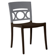 Grosfillex US656579 Moon Stacking Outdoor Chair | Charcoal