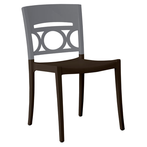 Grosfillex US656579 Moon Stacking Outdoor Chair | Charcoal