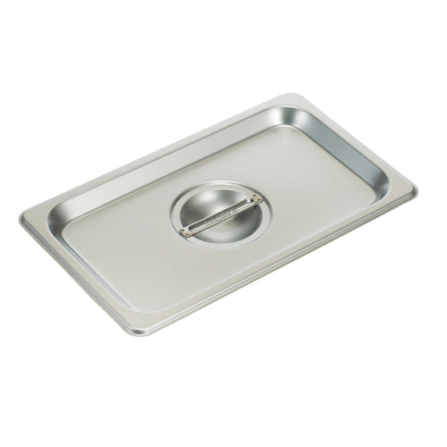 Winco SPSCQ 1/4 Size Stainless Steel Steam Table Pan Cover w/ Handle